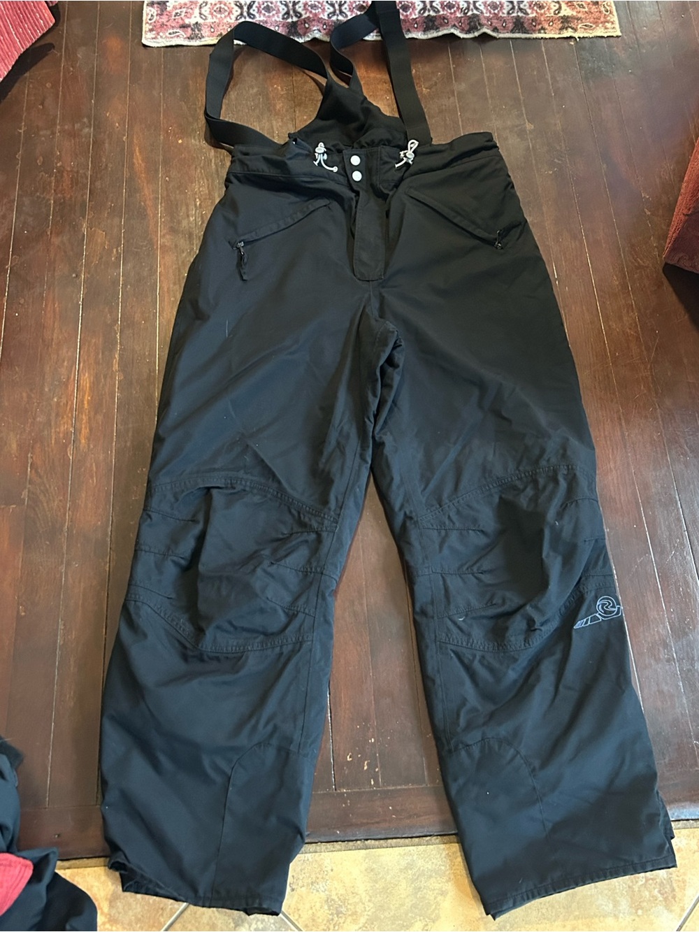 Rossignol Racing unisex Black Insulated Snow Bib Pants XL 33/34 Waist Inseam